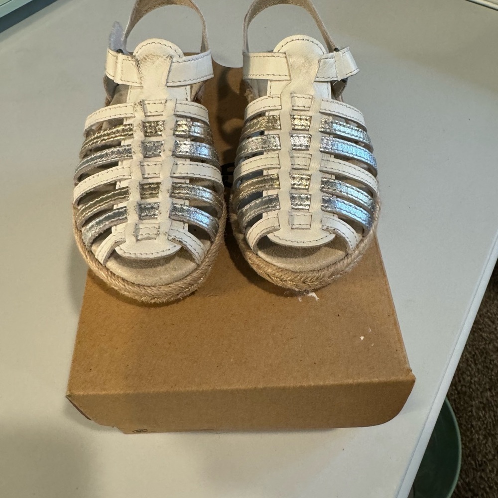 Girls UGG Gretel White Leather Sandals